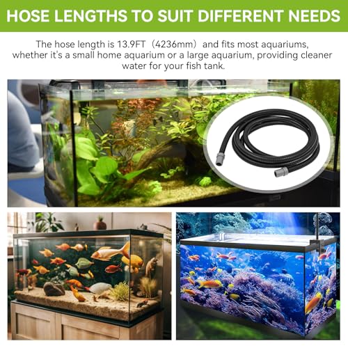 A20014 Ribbed Hosing Replacement for Fluval 106/107/206/207 Canister Filter, 13.9Ft Aquarium Tubing, Aquarium Filter Replacement Part, 4.23m Canister Filter Replacement Parts