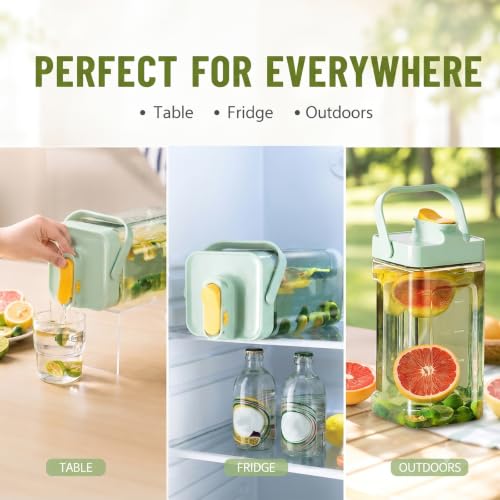 0.9 Gallon Drink Dispenser with Spigot,100% Leakproof,Sealed and Filter screen,Milk,Lemonade Dispenser,Juice Containers With Lids For Fridge and Dairly Use,Beverage Liquid Drink Container for Party