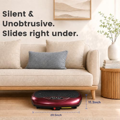 Natini Vibration Plate Exercise Machine - Power Vibrating Plate for Lymphatic Drainage,Whole Body Workout Machine for Women Weight Loss Home Fitness, - style: Red