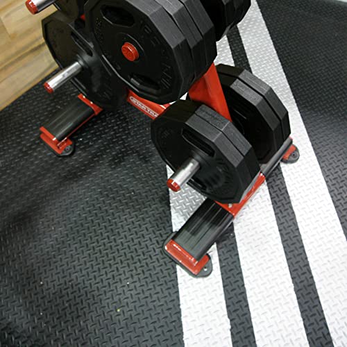 Rubber-Cal Diamond-Plate Rubber Flooring Roll - 3 mm x 4 ft x 1.5 ft Roll - Black - size: 18"L x 48"W x 0.1"Th