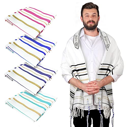 HalleluYAH Messianic Tallit Prayer Shawl 72"x 22" with Bag For Men & Women - color: Royal Black