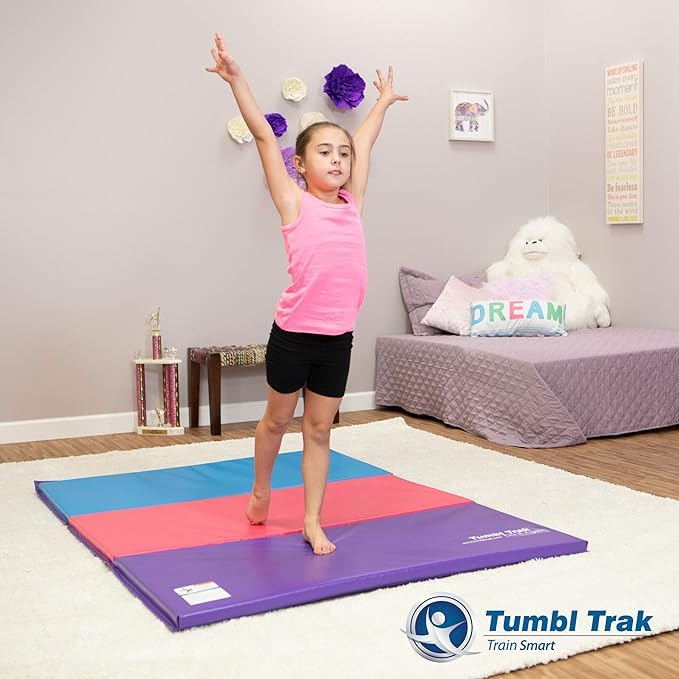 Tumbl Trak Gymnastics Folding Tumbling Panel Mat - color: Purple, size: 4'x8'x1.38"