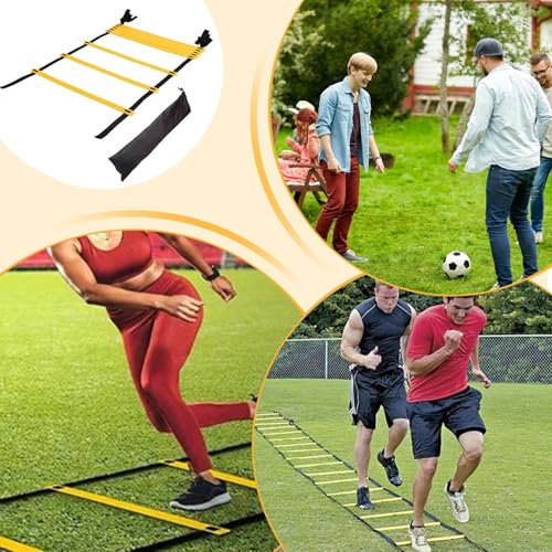 Speed Ladder – Agility Training Equipment | Footwork Workout Ladder with Storage Bag for Speed and Coordination Training in Soccer, Basketball, Tennis, Hockey, and Badminton