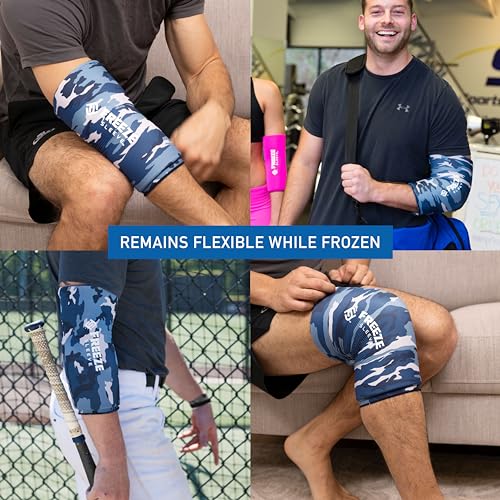 FreezeSleeve Ice & Heat Therapy Sleeve- Reusable, Flexible Gel Hot/Cold Pack, 360 Coverage for Knee, Elbow, Ankle, Wrist- Blue Camo, X-Large - color: Blue Camo, size: X-Large (Pack of 1)