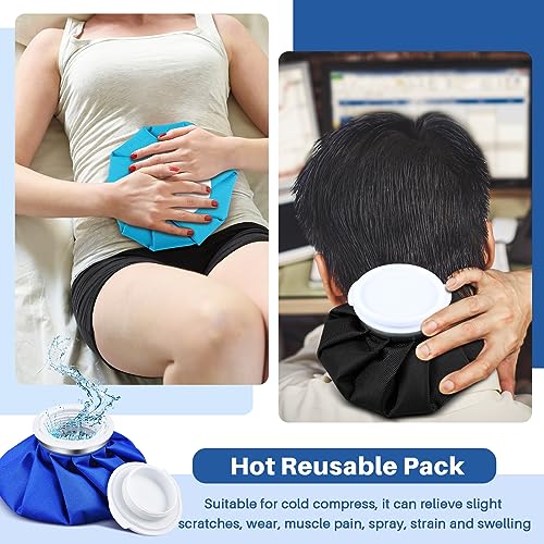 Honoson 4 Pack Reusable Ice Pack for Injuries, Ice Bags Hot Water Bag for Hot & Cold Pain Relief No-Leak Elastic Breathable for Muscle, Joint Pain Swelling, Sports & Home Use(Classic Pure Style) - style: Classic Pure Style