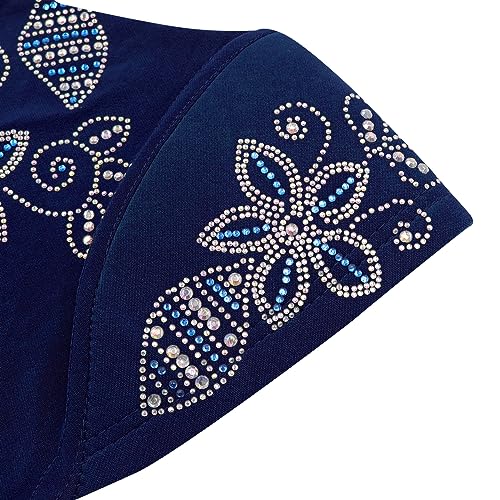 RARITYUS Women Bling Rhinestone Pearl Instant Scarf Muslim Hijab Fashion Shawl Head Wrap Turban Cap with Flower Accent - color: Z Color 7