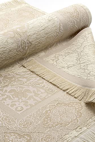 ihvan online Prayer Gift Box for Hajj and Umrah, Muslim Prayer Rug, Islamic Mat, 99 Pearly Prayer Beads Tesbih, Holy Quran, Islamic Deluxe Set for Ramadan & Eid Gift, White/Set 2 - color: White / Set 2