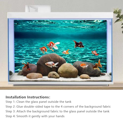 YongFoto Fish Tank Background 30x18 inch Turquoise Clear Water Ripple Lakebed Undersea Ocean Floor Underwater Seabed Polyester Backdrop Reptile Habitat Terrarium Aquarium Background - color: Underwater 4, size: 30x18inches