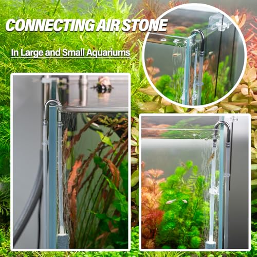 LINLAN 4-Piece Aquarium 304 Stainless Steel U-Tube Connector,Anti-Kink Design, Compatible with 5/16 inch (4mm) ID Air Hose, Air Pump and CO2 Diffuser Accessory for Rimless Aquariums - size: 4Pcs-304 SS