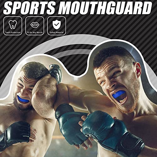 Sport Mouth Guards Gum Teeth Armor Game Guard for Boxing Basketball Football Hockey Karate Basketball Rugby Match - color: Blue, White