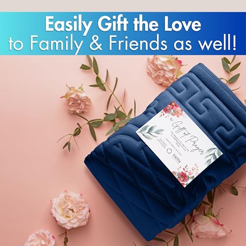 Sacred Artisans Padded Prayer Mat Thick with Soft Velvet Foam for Men and Women | Prayer Rug and Meditation Mat for Home Travel & Gift (Blue - Padded) - color: Blue - Padded