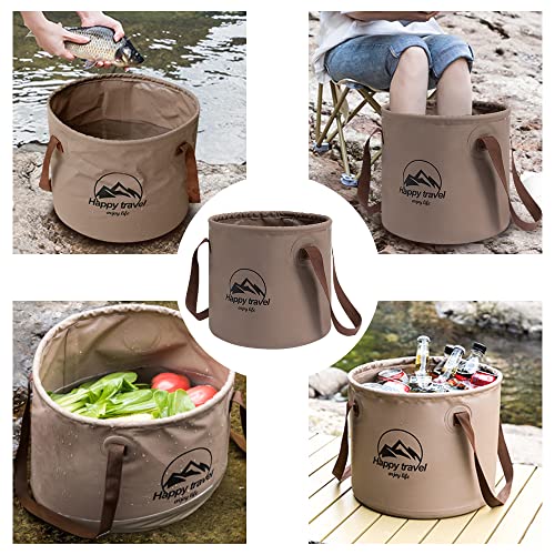 Collapsible Bucket 5-Gallon – Heavy-Duty PVC Folding Water Container with Handle – Portable Camping, Fishing, Gardening, Picnic & Farm Use