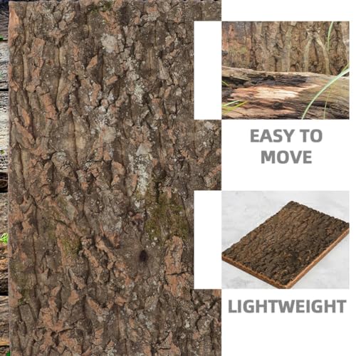 POPETPOP Reptile Cork Bark Background for Terrarium Natural Climbing Mat Decor for Gecko Tanks Safe Wear-Resistant Habitat Enhancement for Aquariums and Reptile Enclosures