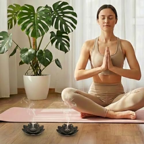 6 Pcs Incense Holder for Sticks, Lotus Insense Burner Holders with 6 Holes, Copper Lotus Incense Stick Holders for Home Fragrance Meditation Yoga Sauna SPA
