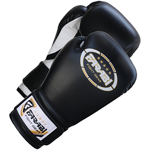 Farabi Boxing Gloves Kids Junior Muay Thai Kick Boxing Training MMA Punching Bag - color: Black, size: 4OZ