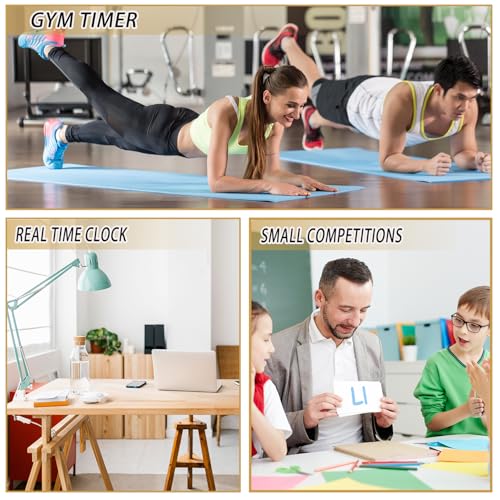 Independent Button Type 1.5-inch Fitness Room Rest Timer, Suitable for Gym Exercise/School/Home Exercise/Boxing Gym/Indoor Rock Climbing (1.5 inch 6-Digit red)