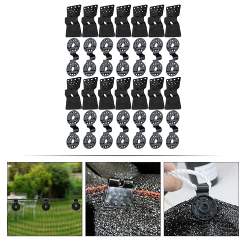30Pcs Non Slip Mesh Buckle Net Clips for Garden Greenhouse Sunshade Clamp with Round and Square Clips Reusable Net Fixing for Backyard Shade Cloth and Plant Cover