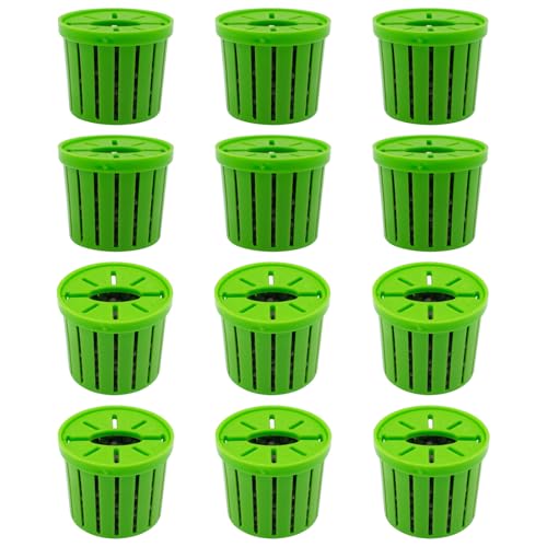 12 PCS Aquarium Plant Weights with Substrate Anti-Floating Plant Holder | Plastic Plant Baskets Fixed Ring Set for Fish Tank Landscaping Decoration, 1.65 x 1.47 Inch