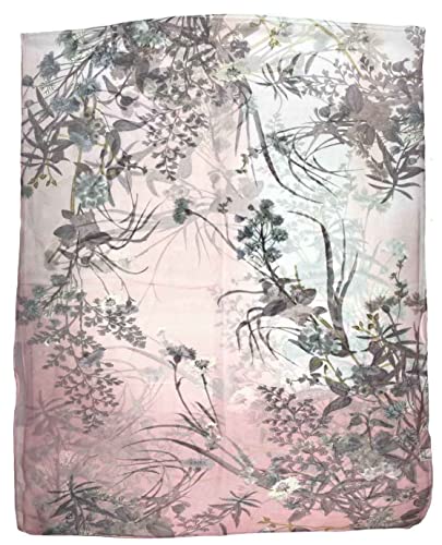 Xyueanlo Scarfs for Women Lightweight Scarves Fashion Print Floral Pattern Scarf Shawls - color: F-pink
