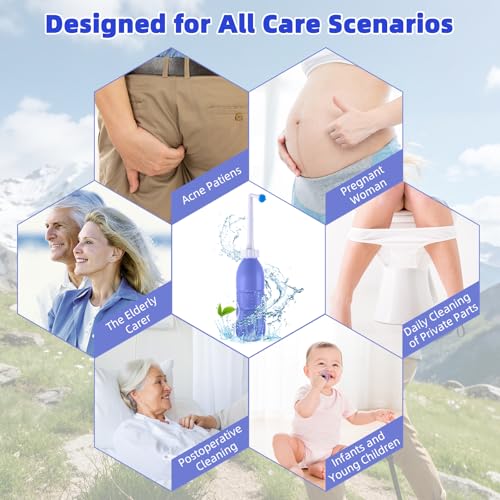 Hibbent Portable Bidet Sprayer and Travel Bidet with Hand Held Bidet Bottle for Personal Cleansing Use Extended Nozzle - Personal Hygiene Care Toilet Bidet Shower/Bathroom Bidet Spray -21.8oz(620ml) - color: Purple, style: 620ml