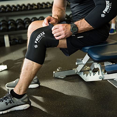 FreezeSleeve Ice and Heat Therapy Sleeve | Reusable Ice Pack Flexible Gel Compression Sleeve for Pain Relief and Recovery of Elbow Knee Ankle Leg Wrist Injuries | Black Small/Medium - color: Black, size: Small/Medium (Pack of 1)