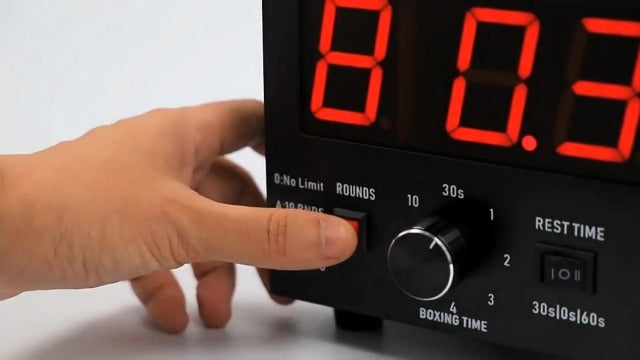Professional Classic Boxing Interval Timer Selectable Training Time Cycle Repetitions Gym Interval Timer with Led Display (Red) - color: Red