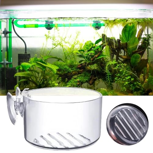4Pcs Aquarium Plant Planter, Acrylic Fish Tank Plants Holder, Aquarium Decoration Plant Cup with Suction Cups for Fishes Tank Ornament Aquarium Décor Plastic Plants Fish and Aquatic Pets, (2",1.5")