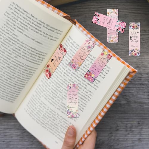 Bible Verse Magnetic Bookmarks - 30 PCs Christian Inspirational Floral Bookmark Reading Women Kids Catholic Religious Scripture Book Markers Church Supplies Teachers Students School Gifts - style: Christian Floral