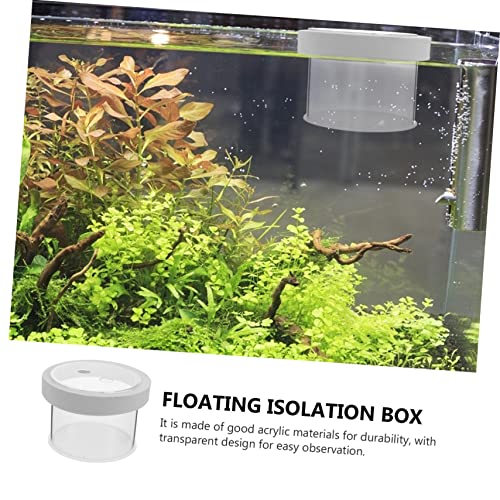 Floating Acrylic Fish Tank Breeding Box Durable Fish Isolation Container for Small Fish Easy Observation with Openable Cover for Guppy Betta and Cichlid Aquariums