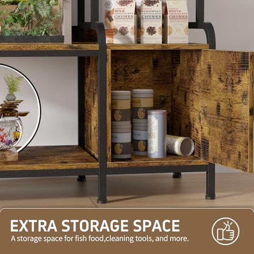 20-29-37 Gallon Tank Stand,750 lbs Capacity 29 Gallon Aquarium Stand,Heavy-Duty 3-Level Reptile Stand with Built-in Storage,36.8×15.7×31.5" Steel Terrarium Rack,Retro Brown