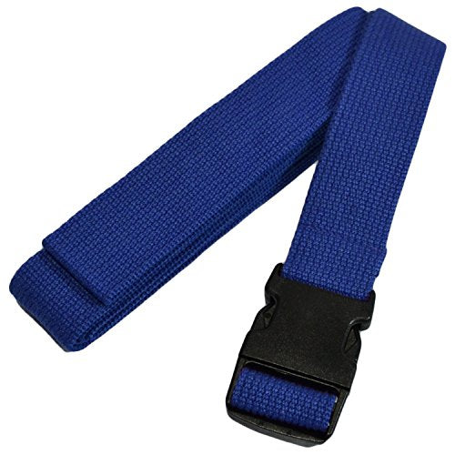 YogaAccessories 6' Pinch Buckle Cotton Yoga Strap - color: blue
