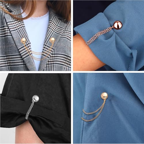 4pcs Magnetic Clothing Clips, Multi-Function Magnetic Button Clips Pinless Magnet Clothing Pins Clothing Accessories for Sleeves Skirts Dresses (Gold, Rose Gold, Gun Black, Silver) - color: Gold, Rose Gold, Gun Black, Silver