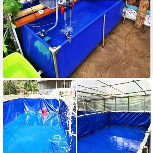 Temporary Saltwater Fish Holding Tank - 0.5mm PVC Canvas Pond with Drain Valve, Ideal for Koi, Turtles, Aquatic Storage, Portable Aquarium Pool for Fish Care - size: 1*1*0.8m