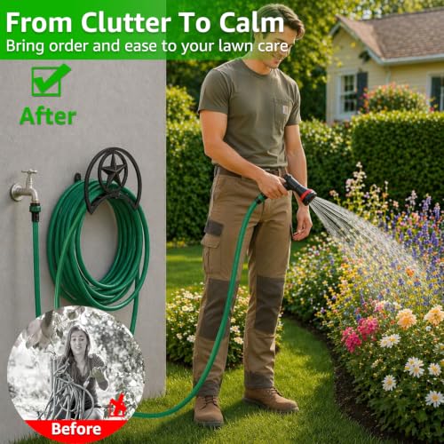 GOFORWILD Garden Hose Holder, Holds 125 ft 5/8-in Hose Wall Mount - size: wall mount