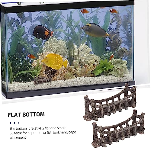 BESPORTBLE 2pcs Artificial Bridge Decor Simulated Suspension Bridge for Aquarium Castle Fish Tank