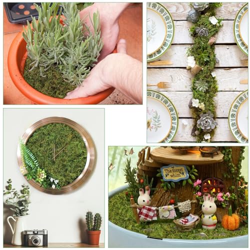 YUNVI 17.6 OZ Large Capacity Artificial Moss for Potted Plants and Crafts | Faux Moss Grass for Indoor Planters Craft Projects Floral Arrangements Decorative Greenery and Hamster Habitats
