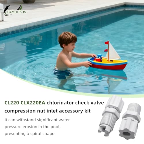 CL220 CLX220EA Chlorinator Check Valve Compression Nut Inlet Fitting Kit for Feeder 1/4" Replace Nut