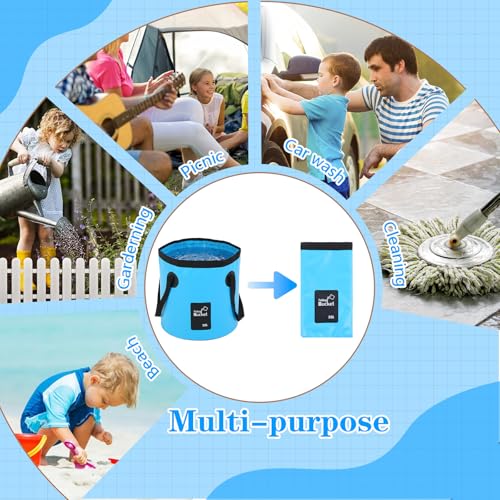4 Pcs 5 Gallon Bucket Foldable Foldable Bucket with Handle 20L Outdoor Water Buckets Foldable for Camping Fishing Hiking to Hold Water Folding Container Carry Bag Lightweight