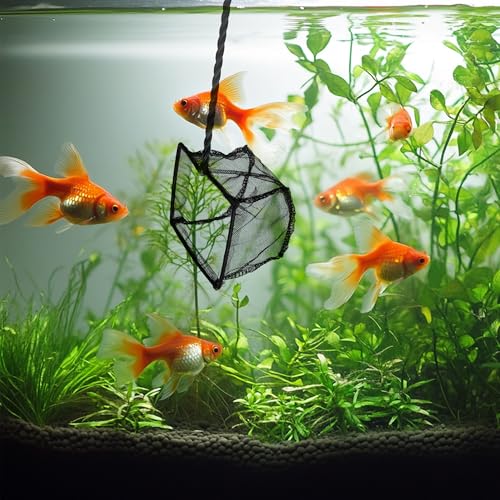 3 Aquarium Fish Net Fine Mesh Quick Catch Skimmer 4/5/6 Inch Black | Square Fish Tank Net with Braided Metal Handle Sludge Food Residue Wastes Skimmer Cleaning Net for Tank Koi Pond Pool - color: Black, size: Multi-Size Set: 4"/5"/6" (3-Pack)