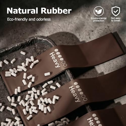 6-Pack Premium Natural Rubber Thickened Workout Resistance Bands Set for Home Gym & Physical Therapy, Anti-Snap Durable Exercise Bands for Full Body Strength Training, Legs, Glutes, Multi-Level - color: Heavy-6 Set-Coffee brown
