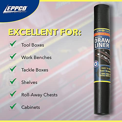 EPPCO Enterprises Tool Box Drawer Liner 12-inch Wide x 72” Long Non-Slip Tools Chest Mat, Black - size: 12"W x 72"L