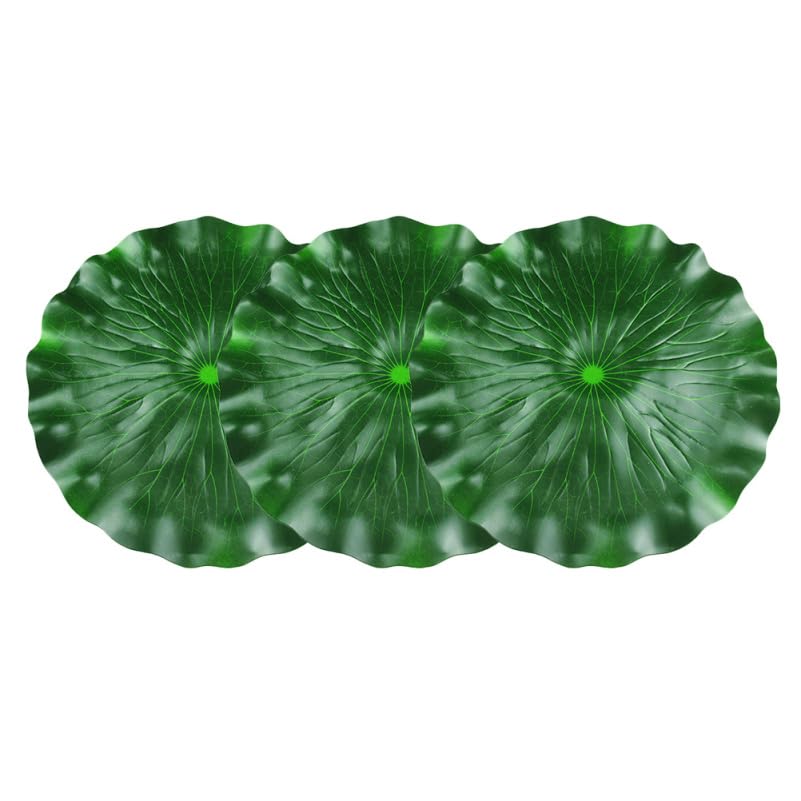 DOITOOL Lily Pads for Ponds Artificial Floating Foam Lotus Leaves, 3PCS Realistic Lily Pads Leaves Artificial Water Ornaments for Pond Pool Aquarium Water Decoration (40X40CM)