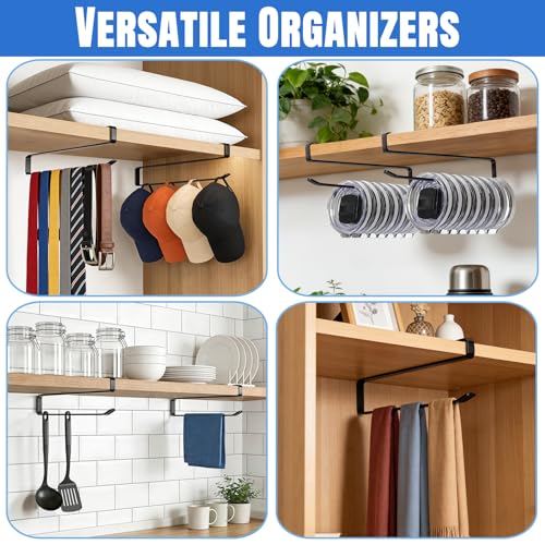 2 Pack Tumbler Lid Organizer, No Adhesive or Drilling, Kitchen Space Saver | Versatile Cup & Water Bottle Lid Holder, Under Cabinet Storage, Black - style: 2 Pack, Black