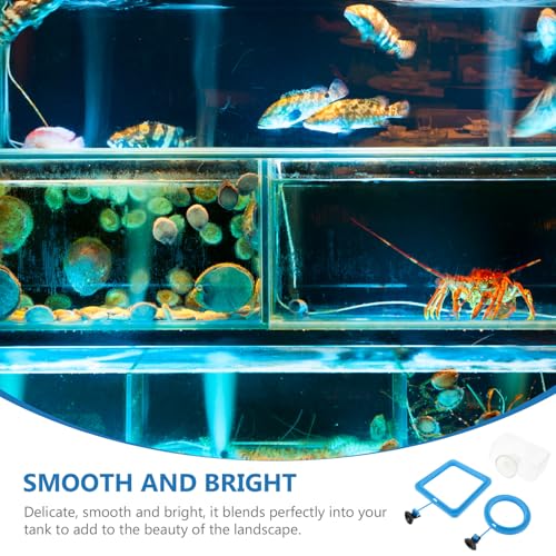 Luxshiny 3pcs Fish Feeding Ring Set with Suction Cups Aquarium Feeder Circles for Tropical Fish Blue and Square Design