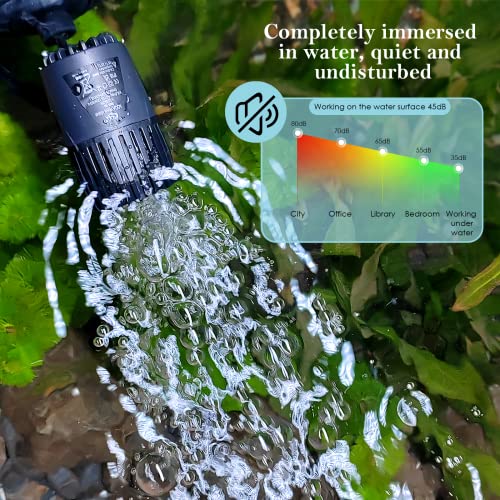 AQQA Aquarium Wave Maker,Suction Cup Fish Tank Single Powerhead Pump | 3W/5W/10W/15W 110V/60Hz Ultra Quiet Submersible Circulation Pump,360°Adjustable For Freshwater Saltwater Black 15W - size: 15W 2642GPH for 80-285 Gallon