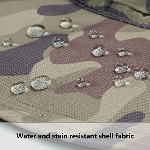 BASSDASH UPF 50+ Sun Fishing Hat Water Resistant with Detachable Neck Flap - color: Earth Camo - Big Head Size
