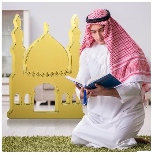 Thyle 5 ft Arabian Mosques Stand-up Cardboard Cutout Life Size Ramadan Eid Mosque Decoration Islam Muslim Backdrop Photo Prop for Muslim Interactive Praying Quran Book Pray and Islam Teach Gift - style: Arabian Mosques