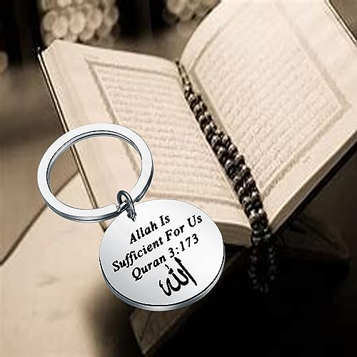 LQRI Quran 3:173 Keychain Allah Gift Islamic Bible Verse Jewelry Islam Religion Gift Islamic Arabic Quran Gift