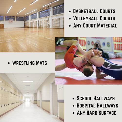 Grip Spritz Court Mop - 7' Damp Mop - Basketball Gym Floor Cleaning System, Hardwood, Tile Sport Court, Composite, Wrestling Mat Surface Cleaner - Commercial, Industrial, Wet & Dry Towel System