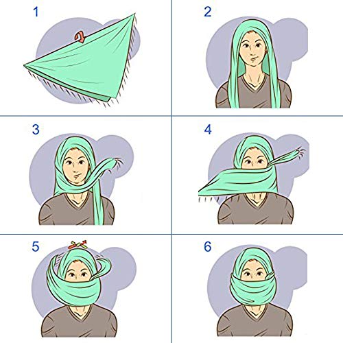 HOMELEX Keffiyeh Arab Head Scarf for Men Sheikh Muslim Turban Saudi Dubai Headwear - color: Black-q